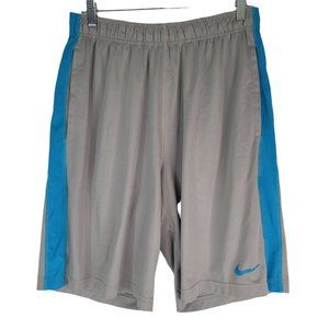 Nike Shorts Mens M Dri-Fit Silver Blue Athletic Running Basketball 519503-045‎